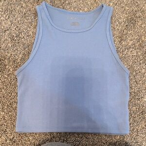 American Eagle Outfitters Light Blue Ribbed Tank Top